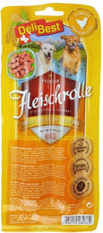 Produktbild von DeliBest Fleischrolle Schweizer Hähnchen mit Hirse Belohnungssnack für Hunde mit hohem Fleischanteil und Monoprotein 1000g