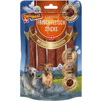 Produktbild von DeliBest Frischfleisch Sticks Strauß und Rind Monoprotein Kausnack - 85 g