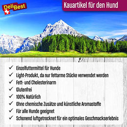 Produktbild von DeliBest Light Straussen Sticks aus Straussensehnen für Hunde getreidefrei und glutenfrei 500g - 500 g