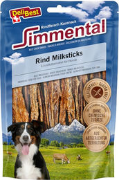 Produktbild von DeliBest Simmental Rind Milksticks Kausnack für Hunde glutenfrei und monoprotein 2 x 200 g - 2 x 200 g