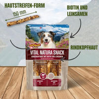 Produktbild von DeliBest Vital Natura Hundesnack Rind mit Biotin und Leinsamen glutenfrei 200 g - 6 x 200 g