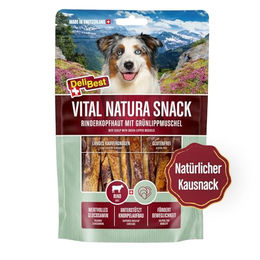 DeliBest Vital Natura Kausnack Rinderkopfhaut mit Grünlippmuschel glutenfrei für Hunde aller Altersstufen und Größen 200g - 2 x 200 g – Bild 1 von 10
