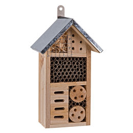 DEMA Insektenhotel aus Holz in Natur und Braun als Nistkasten für Bienen, Falter und Käfer – Bild 1 von 4
