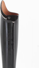 Produktbild von DeNiro Bellini Reitstiefel Damen aus Leder in Schwarzlack mit Glaskristall-Perlen