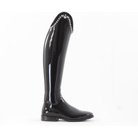 Produktbild von DeNiro Bellini Reitstiefel Damen Schwarz Lack mit Glaskristallen und Perlen Größe 37
