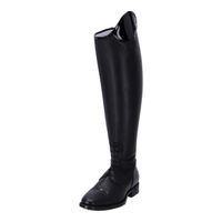 Produktbild von DeNiro Reitstiefel DN Salentino 02 Quick Black Leder geschnürt mit Lack-Stulpe und schwarzen Nähten