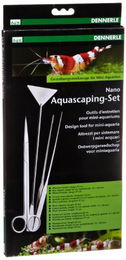 Dennerle Nano Aquascaping Set aus Edelstahl in Silber mit Gestaltungswerkzeugen – Bild 1 von 4