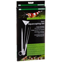 Produktbild von Dennerle Nano Aquascaping Set aus Edelstahl in Silber mit Gestaltungswerkzeugen