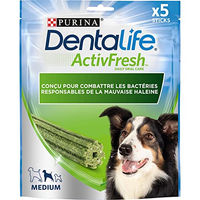 Produktbild von DentaLife ActivFresh Zahnpflege-Snack für mittelgroße Hunde ohne Farb- und Aromastoffe 115 g