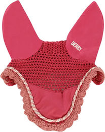 Produktbild von Derby Fliegenhaube für Pferde in Rosa mit Kordel Größe Full
