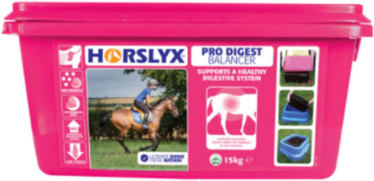 Produktbild von Derby Horslyx Pro Digest Ergänzungsfutter für Pferde zur Unterstützung der Verdauung 15 kg