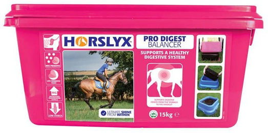 Produktbild von Derby Horslyx Pro Digest Pferdefutter zur Unterstützung der Magen-Darm-Gesundheit mit Probiotika 1 kg