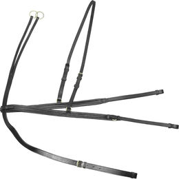 Derby Jagdcollier mit Martingal aus Leder in Schwarz – Bild 1 von 1