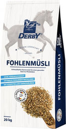 Derby Junior Fohlenmüsli Ergänzungsfutter für Pferde zur Unterstützung von Gelenken, Knochen und Verdauung – Bild 1 von 2