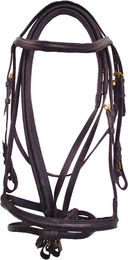 Produktbild von Derby Pferdehalfter mit Gummi-Bitzügeln für Vollblut in Braun oder Schwarz