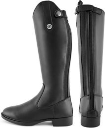 Derby Reitstiefel aus Kunstleder für Damen und Herren mit Reißverschluss hinten Schwarz Größe 39 – Bild 1 von 1