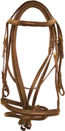 Produktbild von Derby Shetty Pferdehalfter mit Gummi-Bitzügeln in Braun