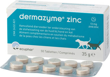 Dermazyme Zinc Haut-Fell-Supplement Nahrungsergänzung mit Zink 50 Tabletten – Bild 1 von 2