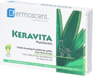 Dermoscent Keravita Phytokeratin Nahrungsergänzung für Hunde und Katzen 30 Tabletten – Bild 1 von 4