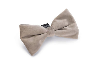 Designed by Lotte Hunde Fliege Zaza aus Velours in Grau 12 x 7 x 2 cm – Bild 1 von 5