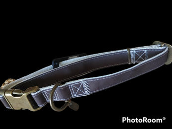 Designed by Lotte Hundehalsband aus Baumwolle Braun Weiß Größe L 48-70 cm - 48 cm – Bild 1 von 4