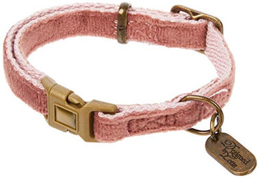 Designed by Lotte Hundehalsband Velours Rosa für kleine Hunde 20-30 cm - 150 g – Bild 1 von 9