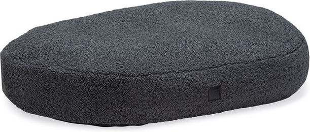 Designed by Lotte Hundekissen Yndis oval aus Plüsch Anthrazit 100x70x15cm – Bild 1 von 4