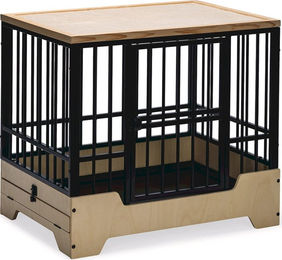 Designed by Lotte Hundekorb Premium aus Holz Schwarz Größe M – Bild 1 von 4