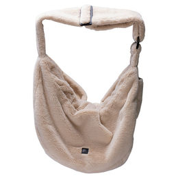 Designed by Lotte Hundetransporttasche Laki Beige Plüsch für kleine Hunde und Welpen – Bild 1 von 5