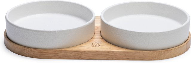 Designed by Lotte Katzen Dinnerset Lojs Doppelnapf aus Keramik Weiß 2 x 350 ml - 0,35 l – Bild 1 von 13