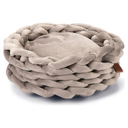 Designed by Lotte Katzenkorb Ziba Grau aus Plüsch 40x40x15 cm – Bild 1 von 3