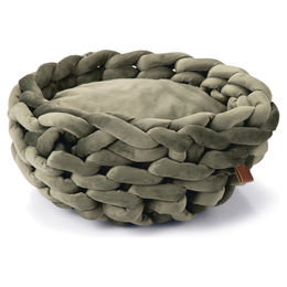 Designed by Lotte Katzenkorb Ziba Grün aus Plüsch 40x40x15 cm – Bild 1 von 2