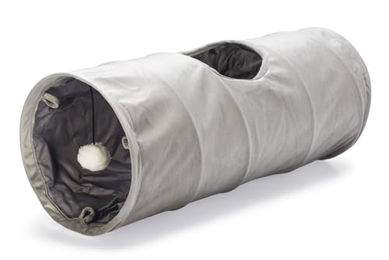 Designed by Lotte Katzentunnel Cylla Katzenspielzeug aus Stoff Grau 65x25x25 cm – Bild 1 von 12