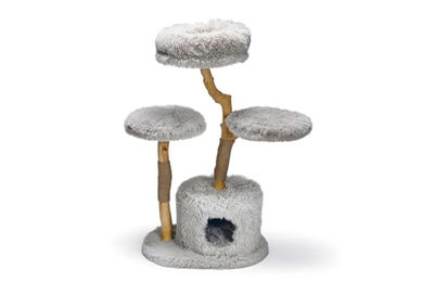 Designed by Lotte Kratzbaum Ziza aus Holz für Katzen in Grau und Natur 60x45x100 cm – Bild 1 von 5