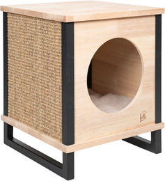 Designed by Lotte Kratzhaus Nala XS für Wohnungskatzen aus Holz in Natur und Schwarz – Bild 1 von 1