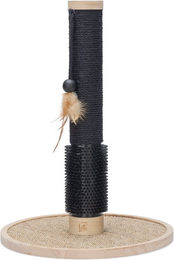 Designed by Lotte Kratzstamm Fida Kratzsäule aus Holz für Katzen Schwarz 39,5x39,5x55cm – Bild 1 von 6
