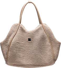 Designed by Lotte Transporttasche Tebby beige aus Plüsch für kleine Hunde – Bild 1 von 8