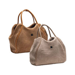 Designed by Lotte Transporttasche Tebby cognac für kleine Hunde aus Plüsch 43x18x35cm – Bild 1 von 12