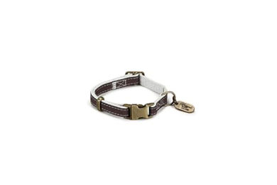 Produktbild von Designed by Lotte Virante Hundehalsband für kleine Hunde aus Nylon Braun 10 mm x 20-30 cm