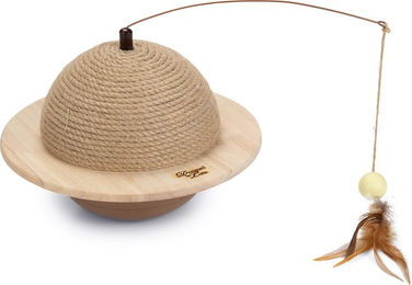 Designed by Lotte Wiggly Kratzball aus Holz für Katzen 29,5 cm – Bild 1 von 6
