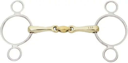 Produktbild von Deukavallo KavalBit 3-Ring Gebiss doppelt gebrochen aus Edelstahl 16 mm