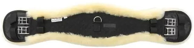 Deukavallo Kurzgurt Comfort aus Leder mit Lammfell in Schwarz oder Natur – Bild 1 von 9