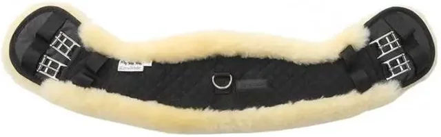 Deukavallo Sattelgurt Moon aus Leder mit Lammfell in Schwarz – Bild 1 von 5