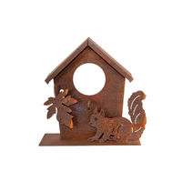 Produktbild von Dewoga Vogelhaus mit Eichhörnchen aus Metall in Braun mit 140 cm Stab