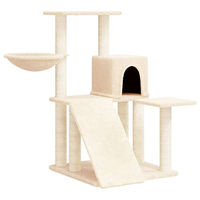 Produktbild von DIA & NOCHE Kratzbaum für Katzen mit Sisal-Kratzsäulen in Beige 82 cm