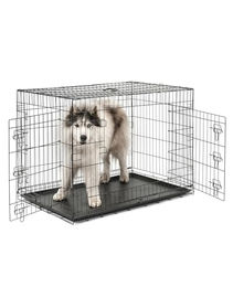 dibea Transportbox aus Metall für Hunde und Katzen in Schwarz Größe L – Bild 1 von 8