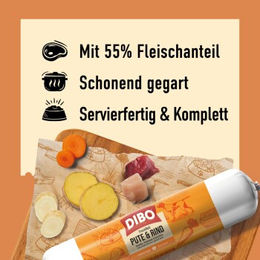 DIBO FreshRoll Hundewurst Pute und Rind 18x800 g – Bild 1 von 2