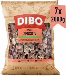 DIBO Frostfutter Menü Sensitiv Rind und Huhn Getreidefrei für Senior Hunde 7x2 kg - 7 x 2 kg – Bild 1 von 5