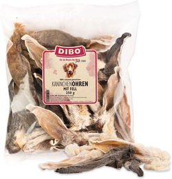Produktbild von DIBO Kaninchen-Ohren mit Fell Naturkauartikel für Kaninchen glutenfrei und zuckerfrei 4 x 250 g - 4 x 250 g