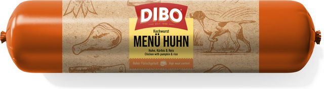 DIBO Kochwurst Menü Huhn mit hohem Fleischanteil für Hunde 10 x 800 g – Bild 1 von 1